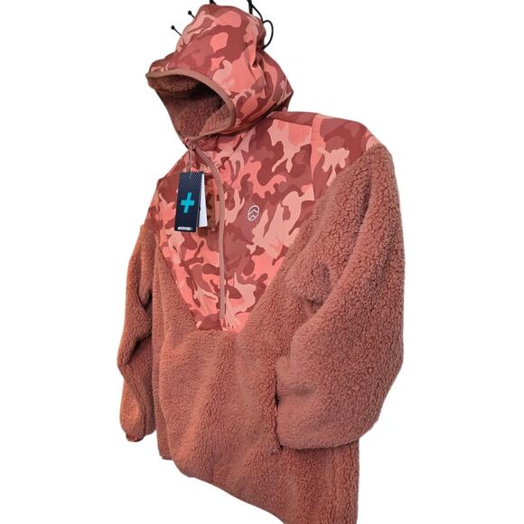 Outdoor Nation Women’s Small Sherpa Hoodie Pullover Pink Camo Fleece NWT - Picture 5 of 10
